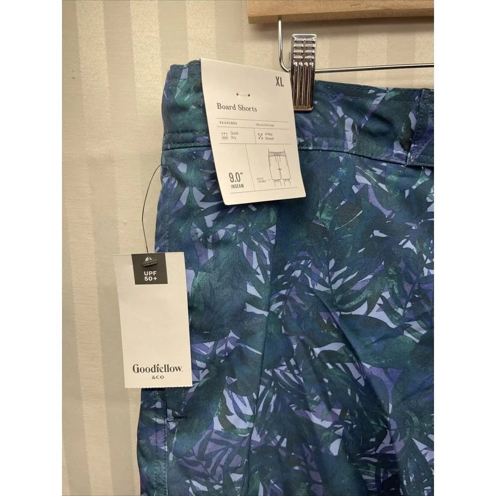 Goodfellow & Co Mens Blue multi tropical board shorts 9